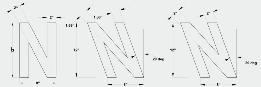 Slanting Characters to be FAA Compliant